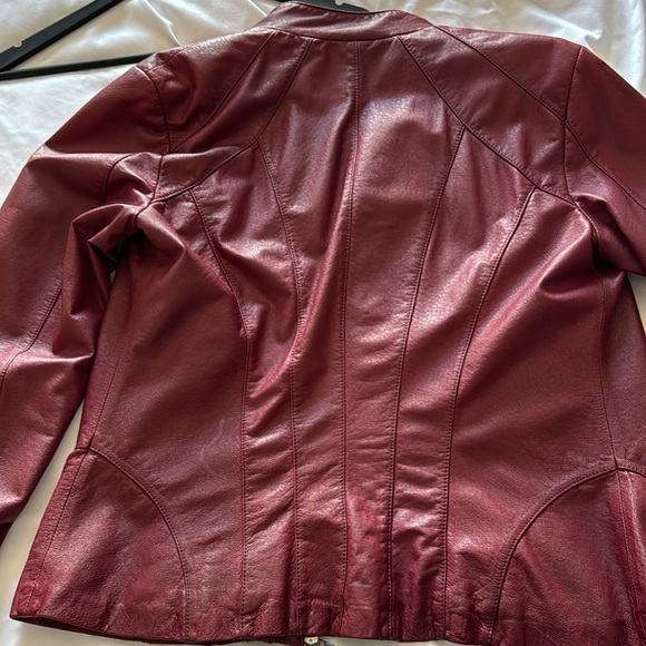 Red leather Daniel short jacket - Picture 5 of 10